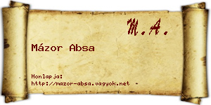 Mázor Absa névjegykártya